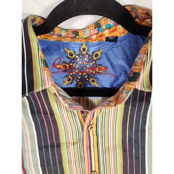 NWOT Robert Graham Mens Designer Shirt Boho Festival Rock XL - Picture 2 of 5